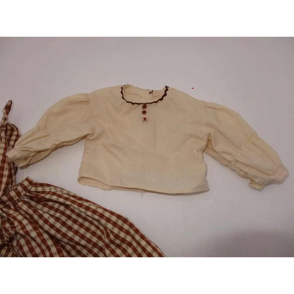 American Girl Addy Birthday Outfit Pinafore Blouse Snood Booklets 1994 Brown